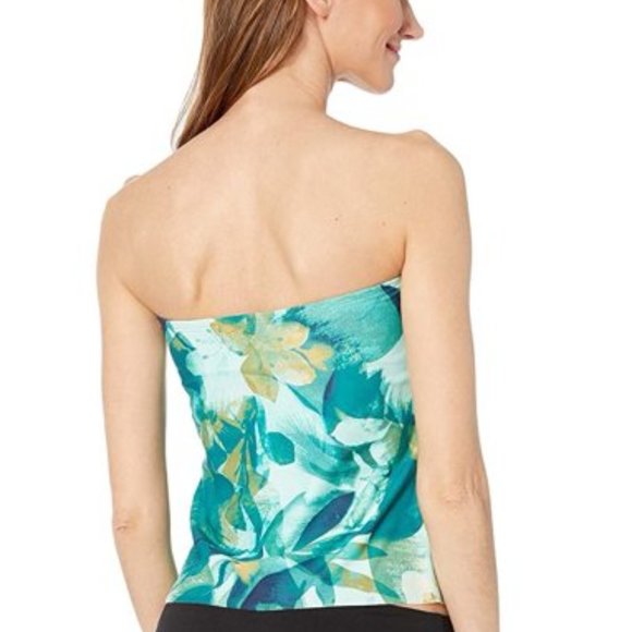 Vince Camuto Strapless Draped Tankini Top - Picture 2 of 4